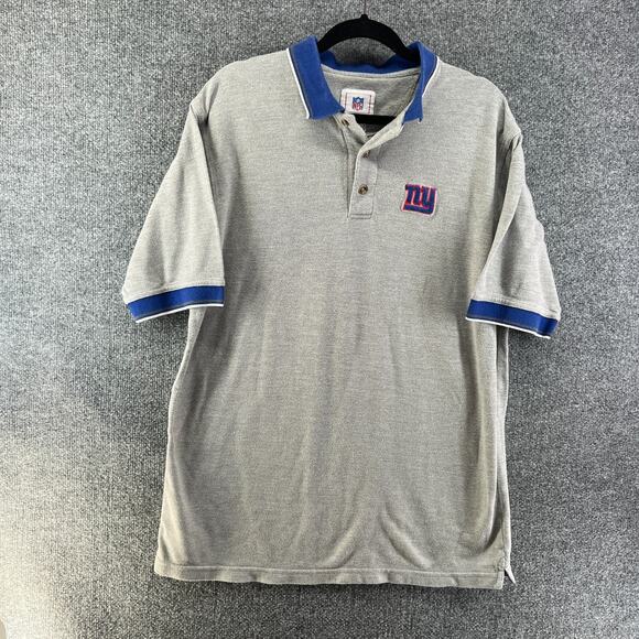 NY Giants Shirt Mens Large Gray Polo Short Sleeve NFL Comfort Football - Picture 2 of 9